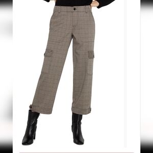 Liverpool Los Angeles Plaid midrise cropped cargo pants